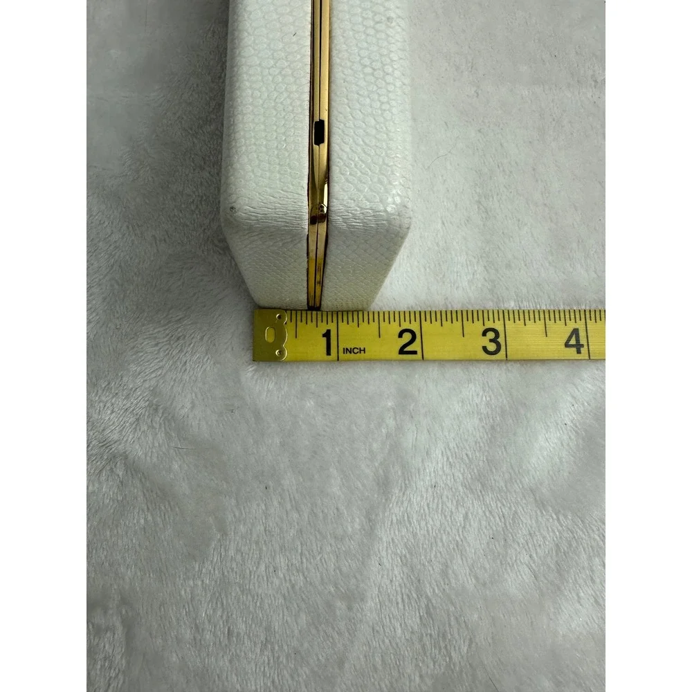 Unbranded Evening Bag Women White Good Faux Snakeskin Rhinestone Clasp Clutch